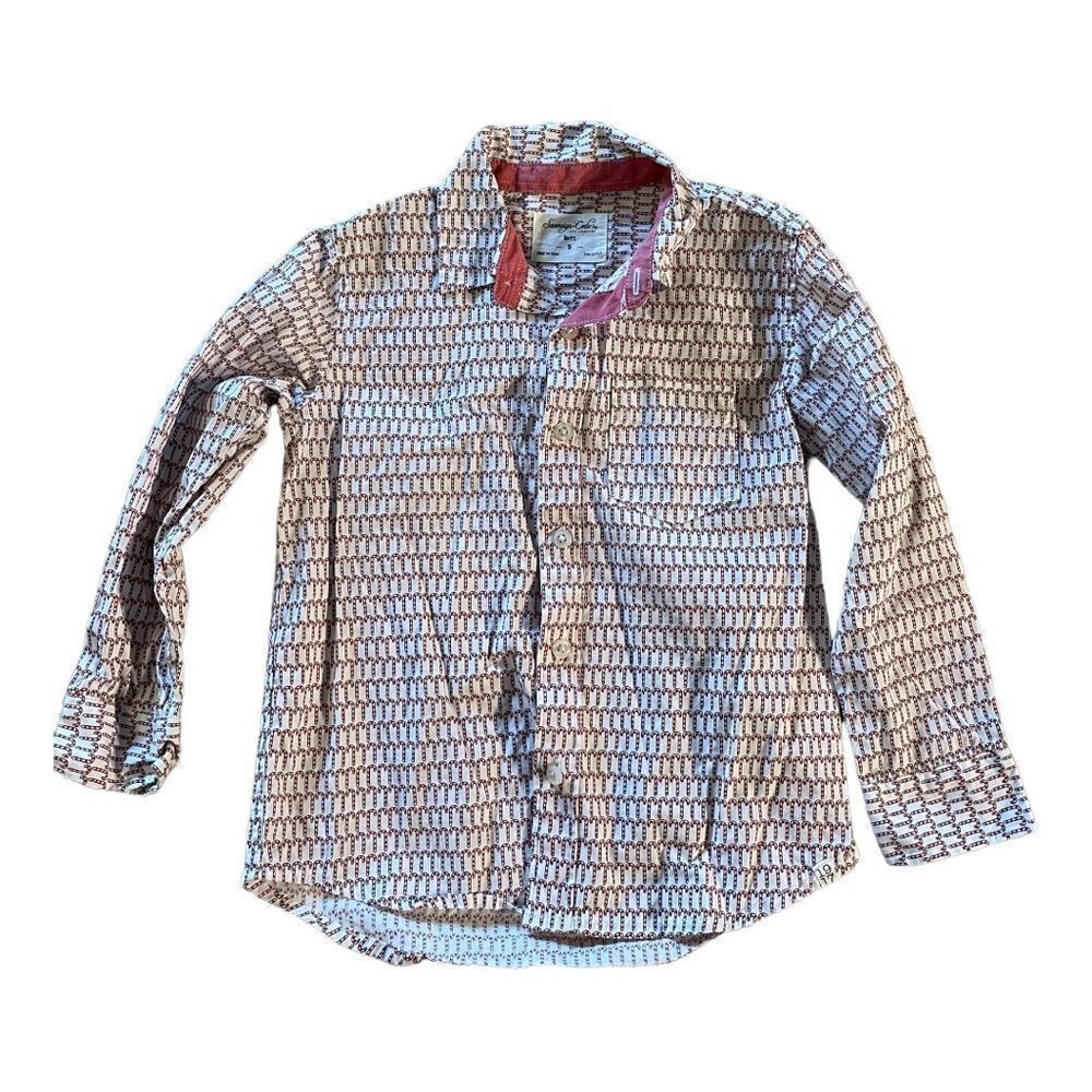 Sovereign Code boys size 5 Christmas candy cane button up shirt